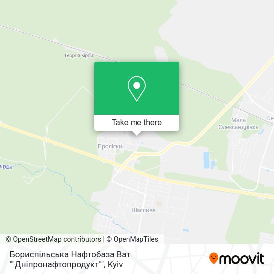 Карта Бориспільська Нафтобаза Ват ""Дніпронафтопродукт""