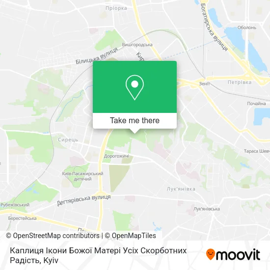 Карта Каплиця Ікони Божої Матері Усіх Скорботних Радість