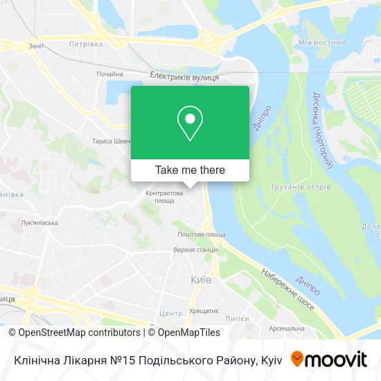 Карта Клінічна Лікарня №15 Подільського Району