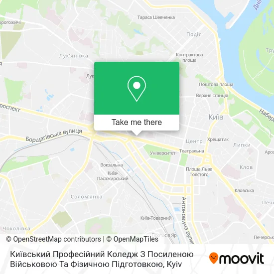 Карта Київський Професійний Коледж З Посиленою Військовою Та Фізичною Підготовкою