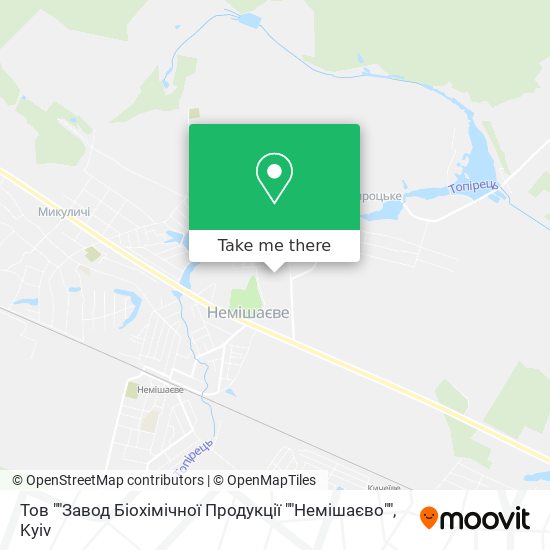 Карта Тов ""Завод Біохімічної Продукції ""Немішаєво""