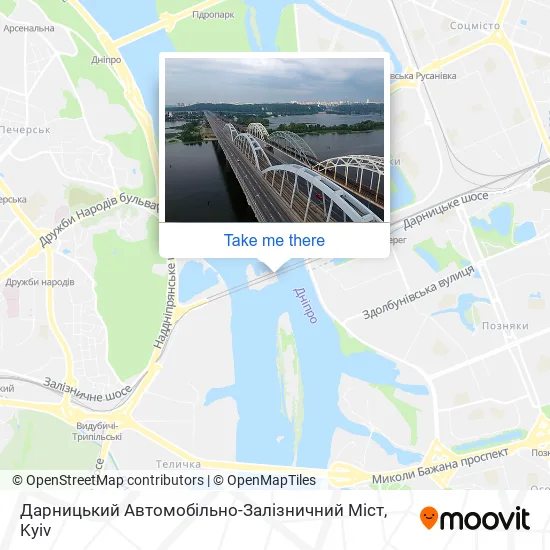 Карта Дарницький Автомобільно-Залізничний Міст