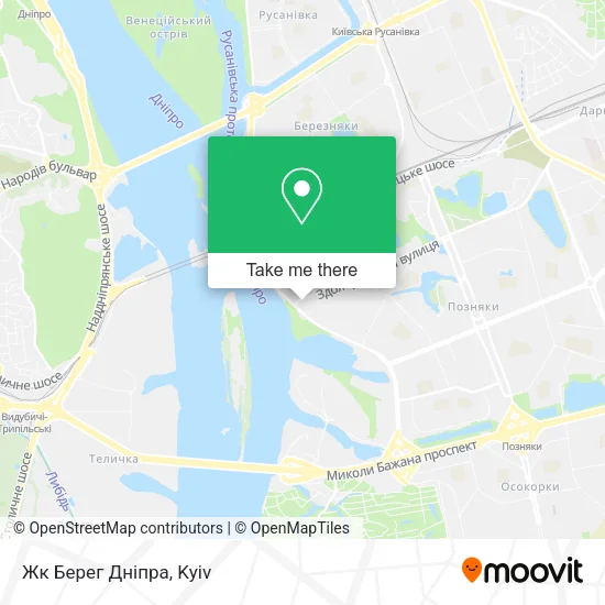 Карта Жк Берег Дніпра