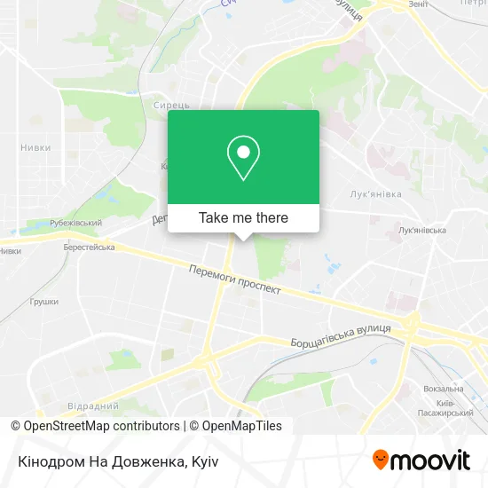 Карта Кінодром На Довженка