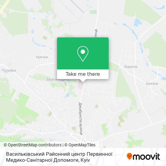 Карта Васильківський Районний центр Первинної Медико-Санітарної Допомоги