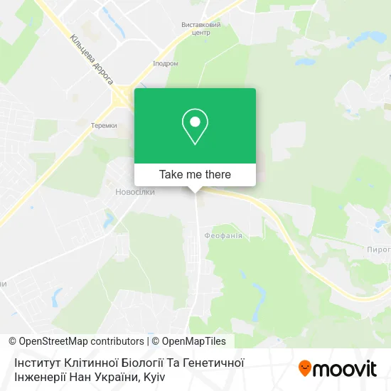 Карта Інститут Клітинної Біології Та Генетичної Інженерії Нан України