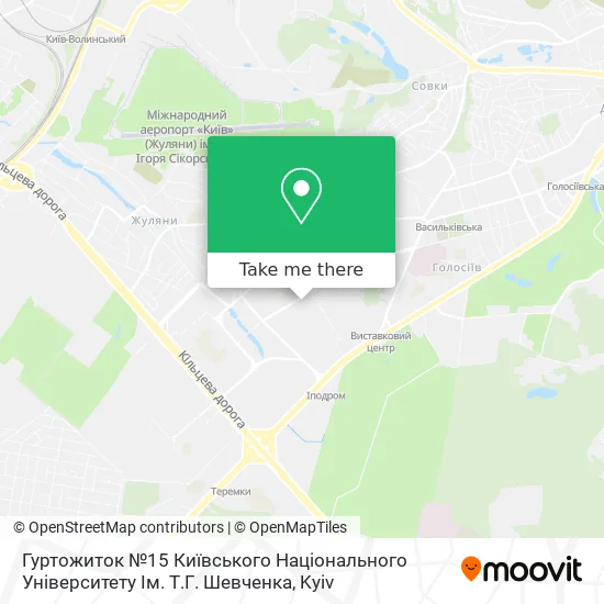 Карта Гуртожиток №15 Київського Національного Університету Ім. Т.Г. Шевченка