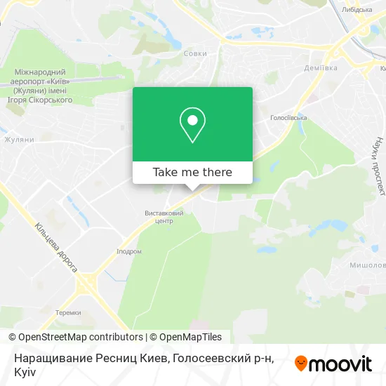 Карта Наращивание Ресниц Киев, Голосеевский р-н