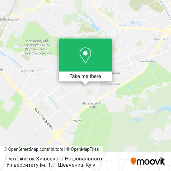Карта Гуртожиток Київського Національного Університету Ім. Т.Г. Шевченка