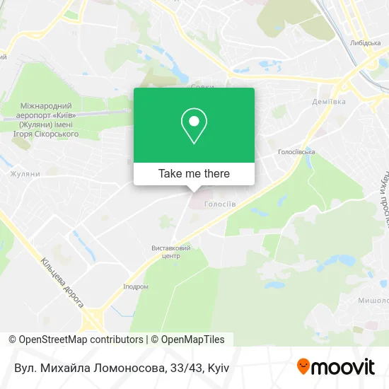 Карта Вул. Михайла Ломоносова, 33/43