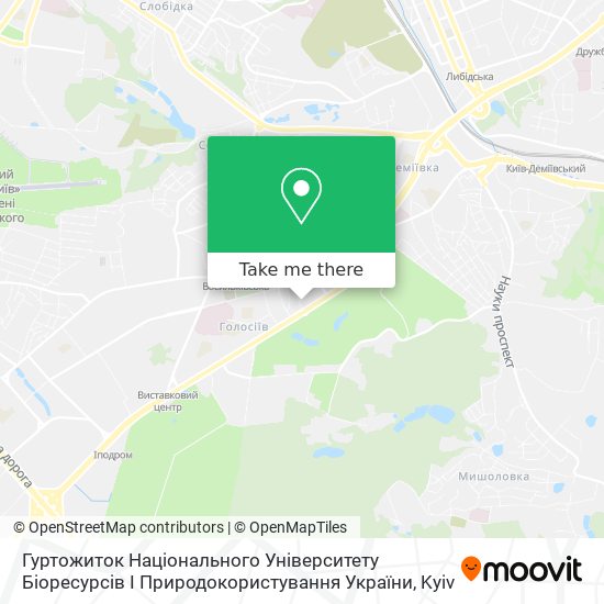 Гуртожиток Національного Університету Біоресурсів І Природокористування України map