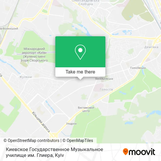 Карта Киевское Государственное Музыкальное училище им. Глиера