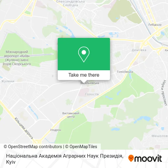 Карта Національна Академія Аграрних Наук Президія