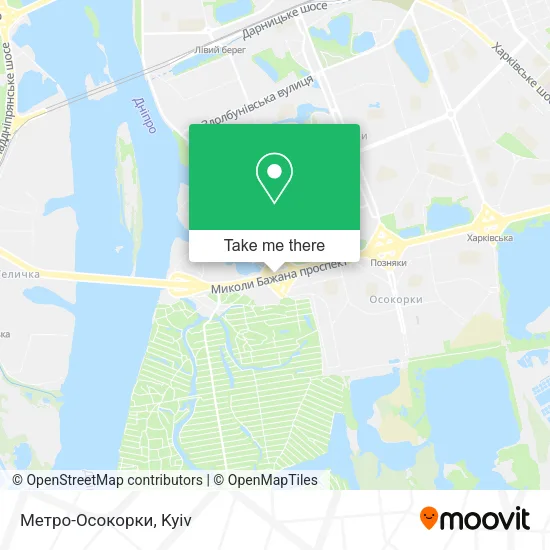 Карта Метро-Осокорки