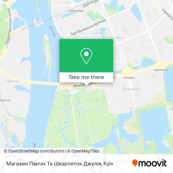 Карта Магазин Панчіх Та Шкарпеток Джулія