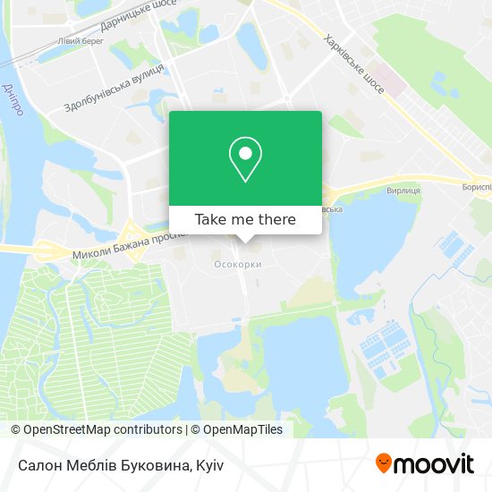 Карта Салон Меблів Буковина
