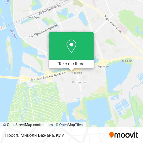 Карта Просп. Миколи Бажана