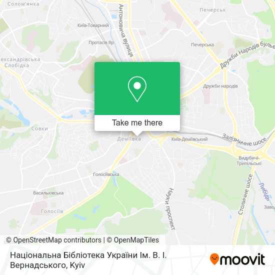 Карта Національна Бібліотека України Ім. В. І. Вернадського