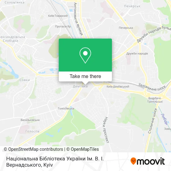 Карта Національна Бібліотека України Ім. В. І. Вернадського