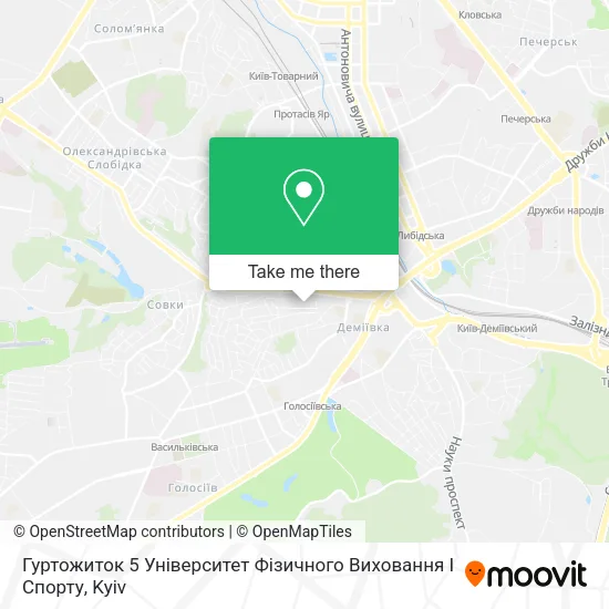 Карта Гуртожиток 5 Університет Фізичного Виховання І Спорту