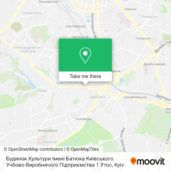 Карта Будинок Культури Імені Батюка Київського Учбово-Виробничого Підприємства 1 Утос