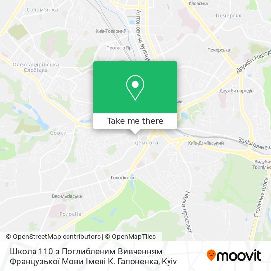 Школа 110 з Поглибленим Вивченням Французької Мови Імені К. Гапоненка map