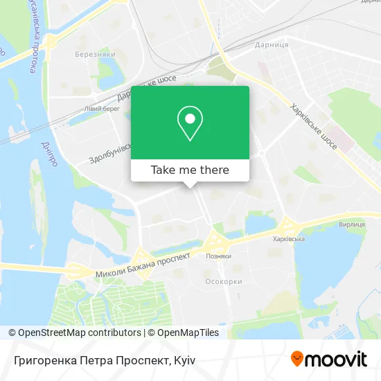 Карта Григоренка Петра Проспект