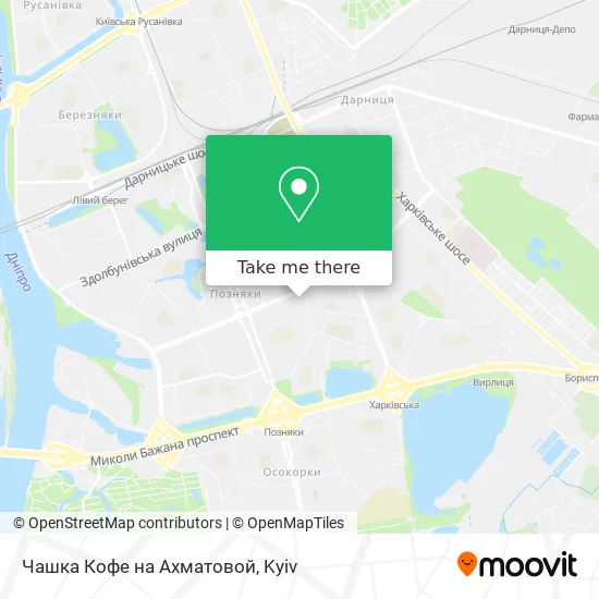 Карта Чашка Кофе на Ахматовой