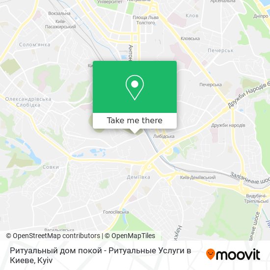 Карта Ритуальный дом покой - Ритуальные Услуги в Киеве