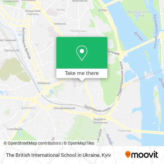 Карта The British International School in Ukraine