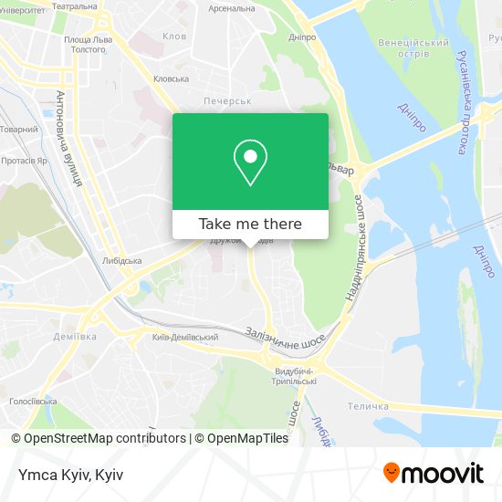 Ymca Kyiv map