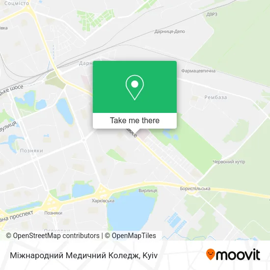 Карта Міжнародний Медичний Коледж