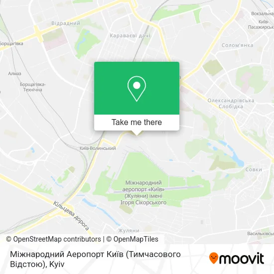 Карта Міжнародний Аеропорт Київ (Тимчасового Відстою)