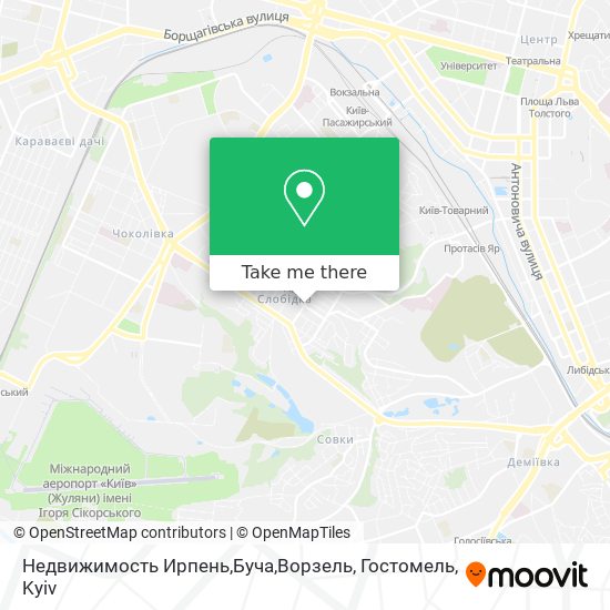 Недвижимость Ирпень,Буча,Ворзель, Гостомель map
