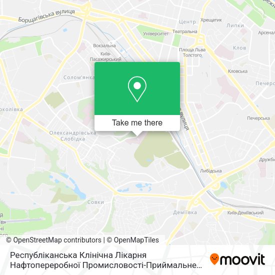 Карта Республіканська Клінічна Лікарня Нафтопереробної Промисловості-Приймальне Відділення