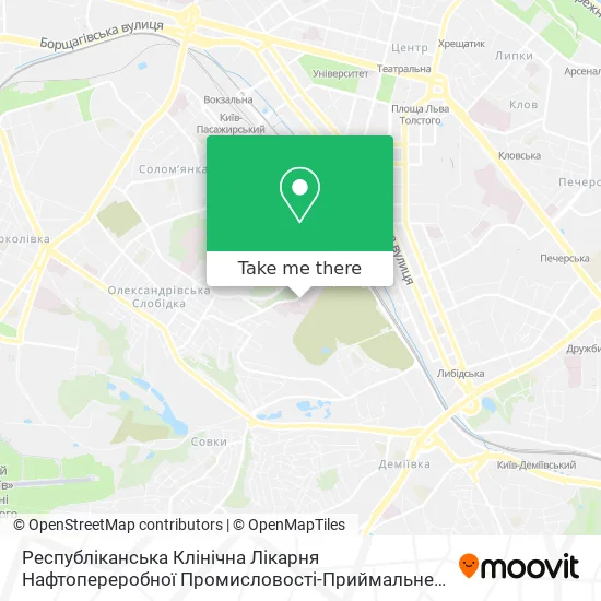 Республіканська Клінічна Лікарня Нафтопереробної Промисловості-Приймальне Відділення map