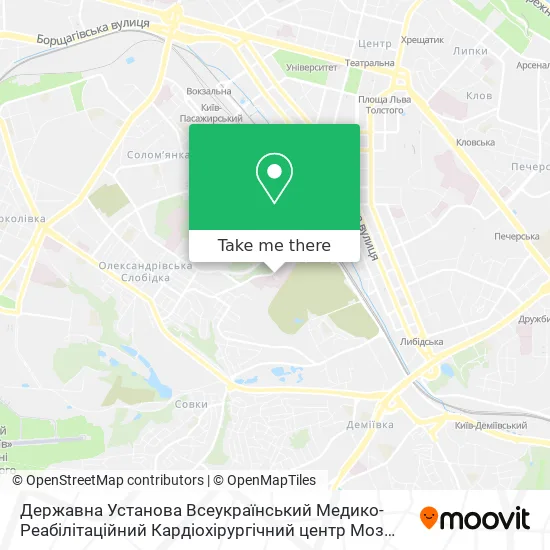 Державна Установа Всеукраїнський Медико-Реабілітаційний Кардіохірургічний центр Моз України map