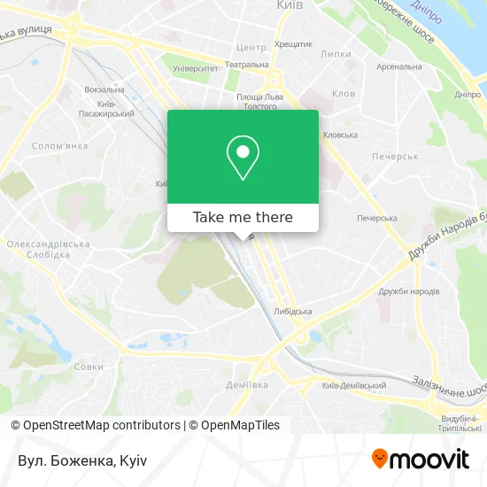 Карта Вул. Боженка