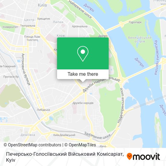 Карта Печерсько-Голосіївський Військовий Комісаріат