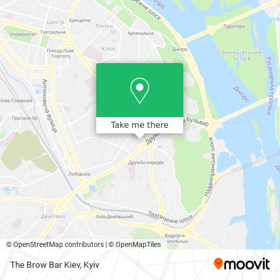 The Brow Bar Kiev map