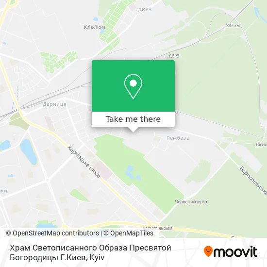 Карта Храм Светописанного Образа Пресвятой Богородицы Г.Киев