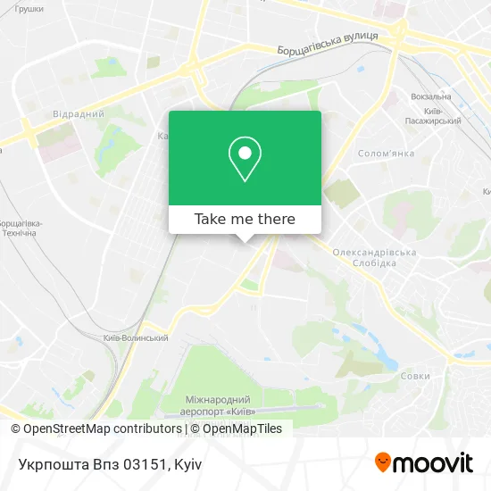 Карта Укрпошта Впз 03151