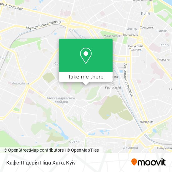 Карта Кафе-Піцерія Піца Хата