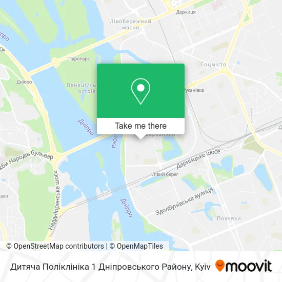 Карта Дитяча Поліклініка 1 Дніпровського Району
