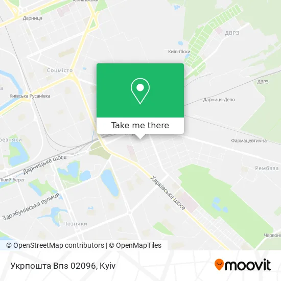 Карта Укрпошта Впз 02096