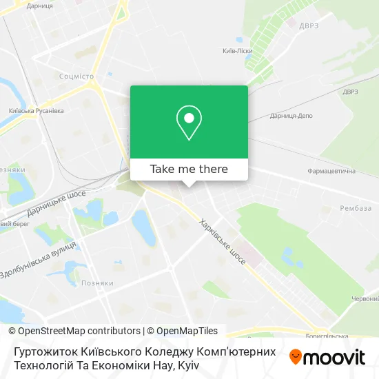 Гуртожиток Київського Коледжу Комп'ютерних Технологій Та Економіки Нау map