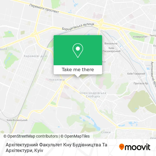Архітектурний Факультет Кну Будівництва Та Архітектури map