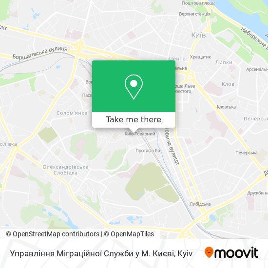 Карта Управління Міграційної Служби у М. Києві