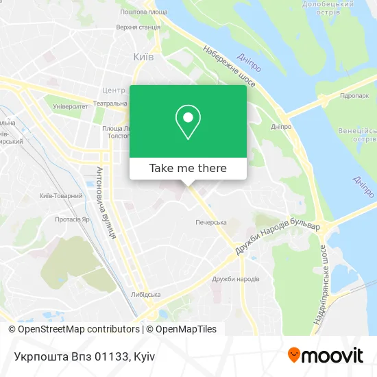 Карта Укрпошта Впз 01133