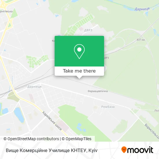 Карта Вище Комерційне Училище КНТЕУ